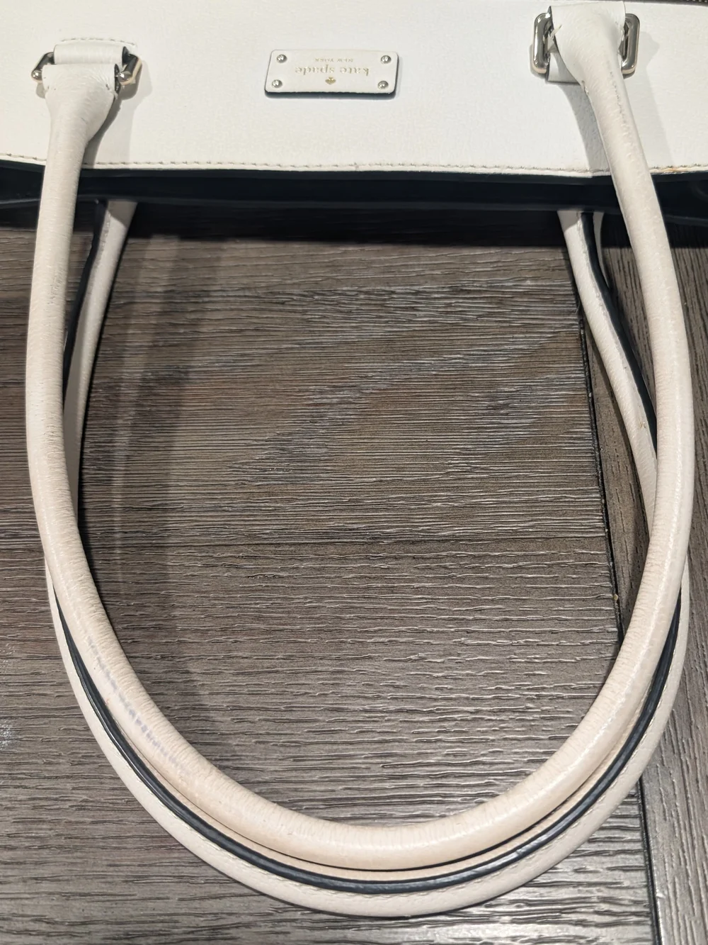 kate spade Black and Cream Two-Tone Leather Bag Very Gently Used